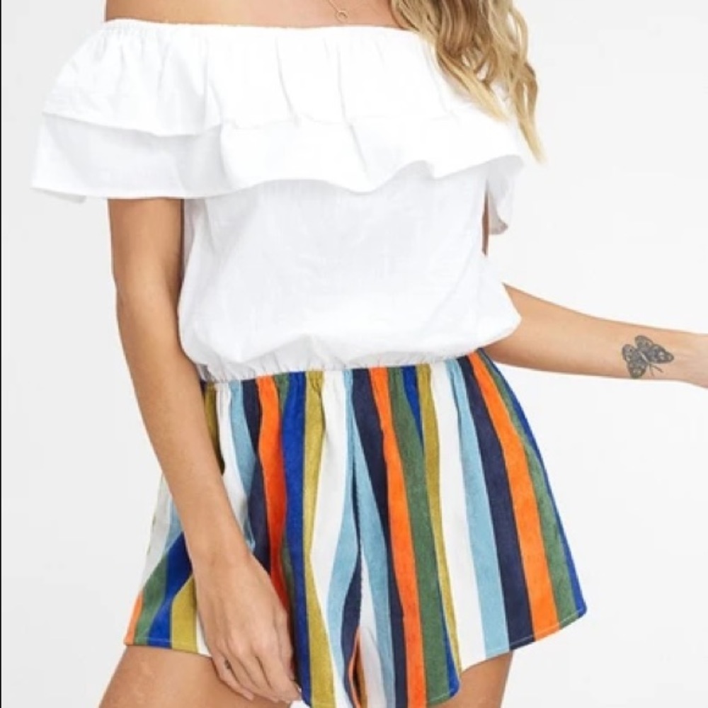 White/Striped Boutique Romper